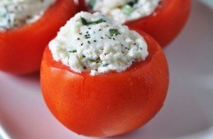 Stuffed Tomatoes with Truffle Herbed Goat Cheese