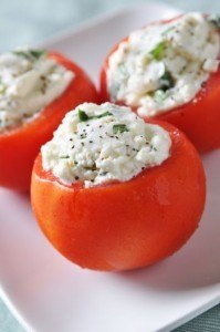 Stuffed Tomatoes with Truffle Herbed Goat Cheese